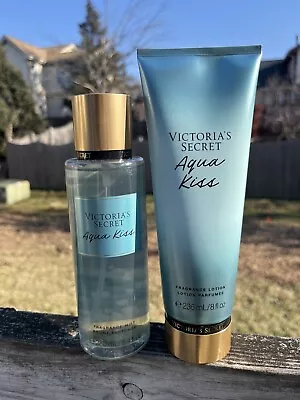 Victoria's Secret Aqua Kiss 8.4 Oz Body Mist And Lotion  Set • $24.50