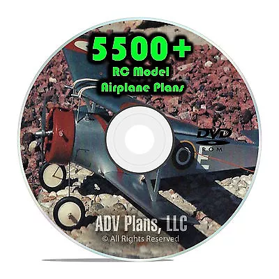 5500 RC Model Airplane Plans Gliders Jetex Control Line Templates PDF DVD G51 • $12.49