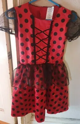 Ladybird Ladybug Red / Black Spots Princess Dress Costume Fancy Dress Up 8 Years • £5.99