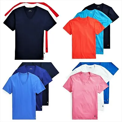 Polo Ralph Lauren V-Neck T-Shirt Three Classic Fit 3 Pack Cotton Tee Shirt 42.50 • $28.90