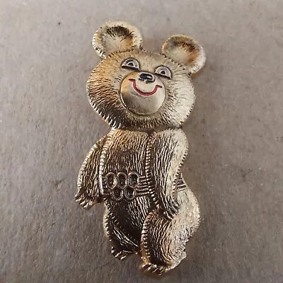 1980 MOSCOW USSR Olympic Games Mascot MISHA The Bear Pin Badge#5c • $5