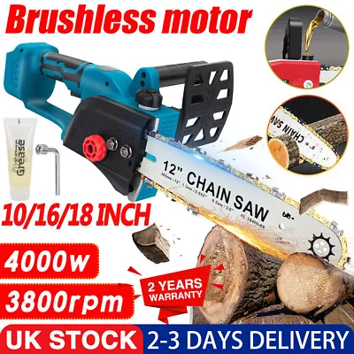 4 -18  Electric Cordless Chainsaw Wood Cutter Saw W/Oiling System For Makita • £32.39