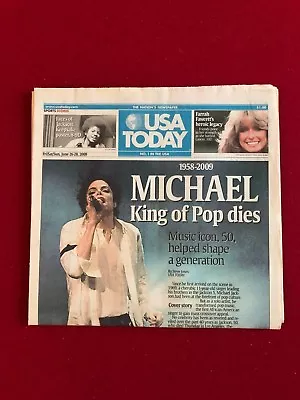 2009 Michael Jackson  King Of Pop Dies  USA Today Newspaper (Scarce / Vintage) • $40