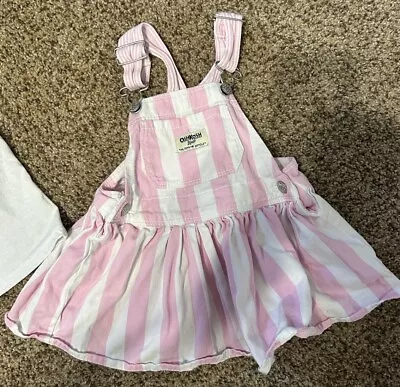 Oshkosh Overall Dress Pink And White With Tank • $8.99