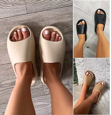 Womens Ladies Slip On Ultra Soft Summer Mule Slides Sliders Sandals Slippers Sz • £9.95