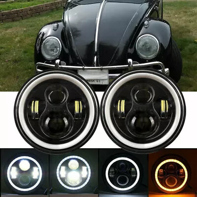 For VW Beetle Classic DOT 7 Inch LED Headlights Upgrade Hi/Low Beam Round Lamp • $69.99