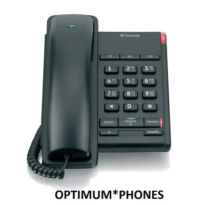 BT Converse 2100 Wall Mountable Corded Home Office Telephone In Black • £34.99