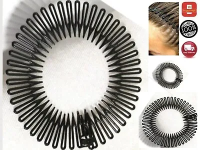 Black Flexi Combs Hair Band Zig Zag  Headband Head Grip Stretchy Women Ladies UK • £2.68