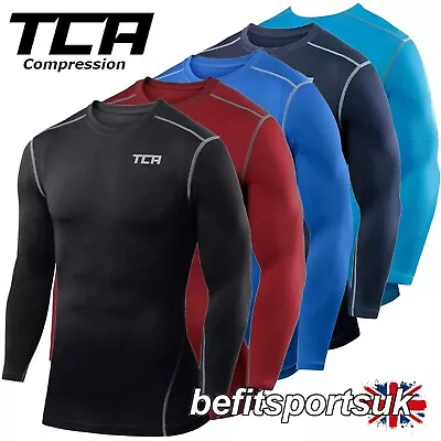 Mens Compression Base-layer Long Sleeve Top Skins Football Tight Tca Muscle Gym • £12.90