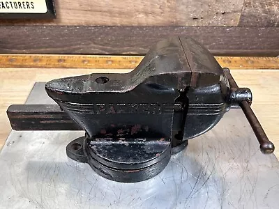 Vintage Parker No. 63-1/2 Vise Swivel Base W/ Anvil 3-1/2'' Jaws • $60