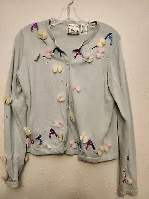Vintage Michael Simon Girls Cardigan Sweater Size Medium • $20