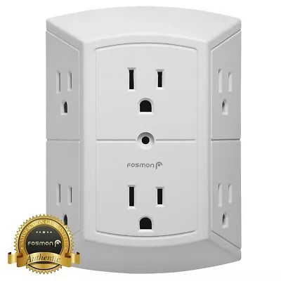 [ETL Listed] 3 Sided 6 Outlet Grounded Indoor Wall Tap Adapter AC Plug Extender • $9.99