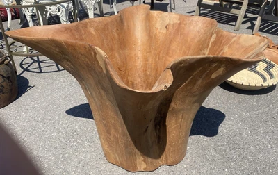 £328 • Buy Vintage Retro Mid Century Solid Teak Root Tree Trunk Reclaimed Planter Table Bas