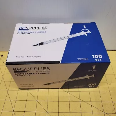 1ml Syringe Sterile With Luer Slip Tip - 100 Syringes By BH Supplies (No Needle) • $9