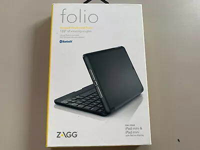 $8.16 • Buy ZAGG Hinged Keyboard Folio For IPad Mini 135 Degree Black Bluetooth