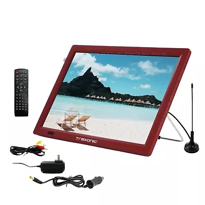 Trexonic Red 14  Portable Widescreen LED TV TRX-14D W Warranty HDMI SD USB AV • $75.94
