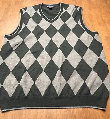 Brooks Brother Argyle Vest Extra Fine Italian Merino Wool Sweater Men Size XL • $24.88