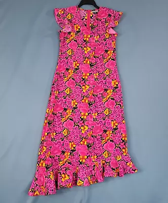 Nick & Sarah Women's Floral Dress Midi Short Sleeve Pink Size M • $14.99