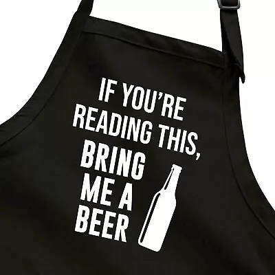 Bring Me A Beer Funny Dad Barbecue Cooking Grill BBQ Gift For Him Kitchen Apron • $17.60