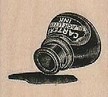 Spilling Ink Bottle 1 3/4 X 1 1/2  Rubber Stamp Steampunk Stamp Mixed Media • $7