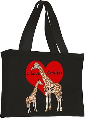 £9.99 • Buy I Love Giraffes Cotton Shopping Bag, Choice Of Colours, Black, Cream. Giraffe
