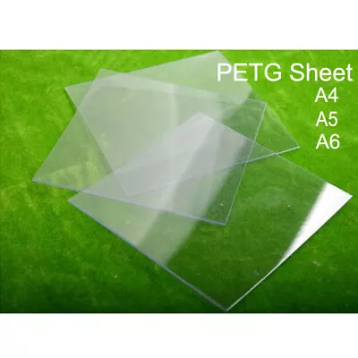 PETG Plastic Sheet Clear 0.5mm - 1.5mm Thick A6 - A4  Moulding Vacuum Forming • £3.88