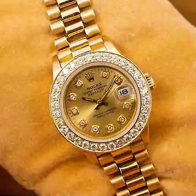 Rolex Datejust 26mm 6917 Champagne Diamond Dial With Presidential Bracelet • $9895
