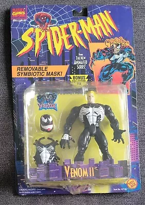 VintageToy Biz Spider-Man Animated VENOM II Action Figure Removable Mask NEW • $32.95
