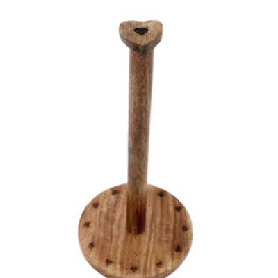 £10.50 • Buy Kitchen Roll Holder Wooden Heart Design Free Standing Tissue Rack Organiser Pole