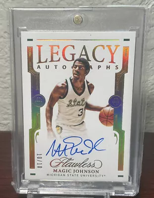 2021-22 Flawless Legacy Signatures 10/10 Magic Johnson On-Card Gold Auto • $399.99