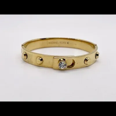 Michael Kors Gold Tone Stud Hinge Bangle Bracelet • $48