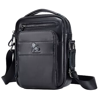 BAIGIO Men's Shoulder Bags Real Leather Cross Body Bag Men Vintage Crossbody Bag • $27.26