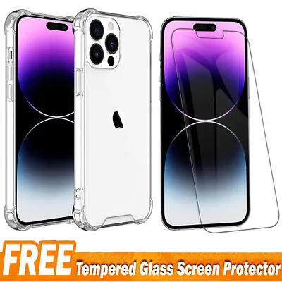 $7.99 • Buy For IPhone 14 13 12 11 Pro X XS Max Plus XR X 7 8 SE Clear Case Shockproof Cover