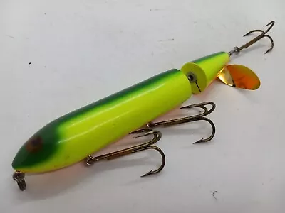 8  Poe's Awaker Lime Org Belly Topwater Prop Bait Musky Lure • $12.99