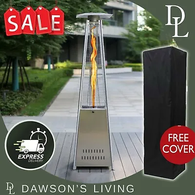 £188.99 • Buy Gas Patio Heater Pyramid Flame 13kW Garden/Commercial Outdoor Freestanding+Cover
