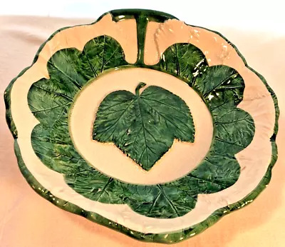 Majolica Serving Bowl Leaf Pattern Haldon Group Italy 9.25 Inches 10072/23 • $19.99