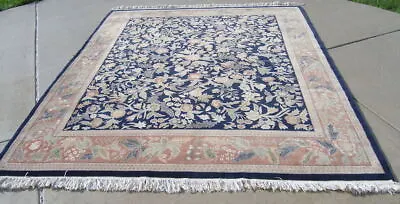 Fine Vintage Voysey Design Hand Woven Oriental RUG CARPET Blue Field 8x10 Ft • $3800