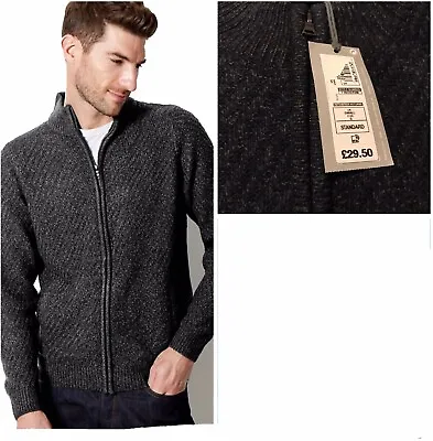 £14.99 • Buy Ex M&S Mens Chunky Funnel Neck Jumper Zip Front Cardigan Rrp £29.50 Small 