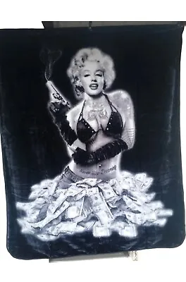 Marilyn Monroe Money Shot Tattoo Gun Queen Size Blanket • $48