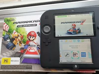 Nintendo 2DS Console Charger Bundle Mario Kart 7 Edition Blue Black Free Postage • $199.95