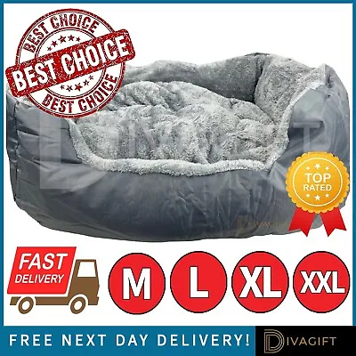 Dog Beds Cat Bed Soft Washable Fleece Warm Grey Pet Basket Medium Large Xl Xxl • £28.95