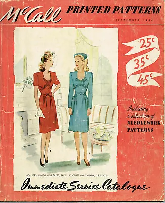 1940s Vintage McCall Counter Catalog Septemer 1944 Pattern Book Ebook Copy On CD • $24.95