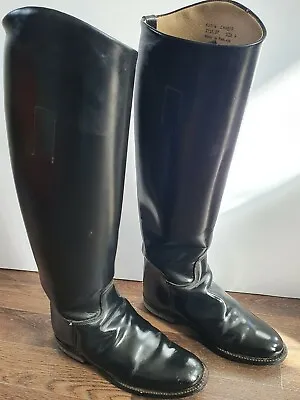 £25 • Buy Hawkins Chaser  Black Leather Long Riding Boots Size 4 Side Saddle