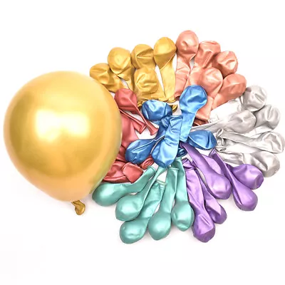 $6.59 • Buy 30pcs Glossy Chrome Metallic Latex Balloons Metal Gold Silver Balloons Birthday