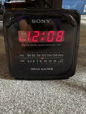 Vintage Sony Dream Machine Clock Radio Alarm Clock - Black | Model ICF-C121 • $21.87