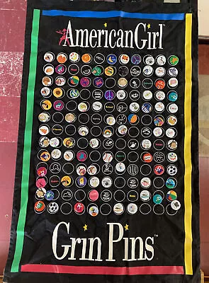 1990s Vintage American Girl Of Today Grin Pin Banner Wall Hanging With 93 Pins • $29.95