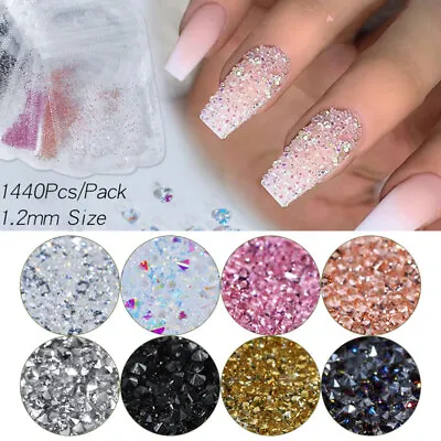 1440pcs Crystal AB Rhinestones FlatBack Glitter Diamond Gems 3D Nail Art Decor • $1.59