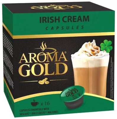 AROMA GOLD IRISH CREAM Flavor Coffee Capsules Box For Dolce Gusto Machines • $33.29