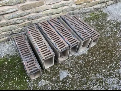ACO Driveway Drainage Channels X 6 Total 3.6m Very Heavy Duty. Good Condition • £150