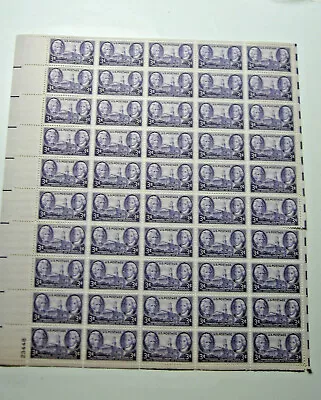 1946 Sheet Of 50 Tennesee Statehood 150th Anniversary U.S. 3 Cent Stamps • $7.99